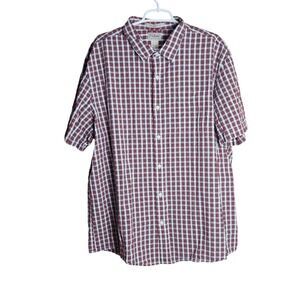 LL Bean Men Shirt 2XL XXL Slightly Fitted Royal Stewart Plaid Flannel Multicolor